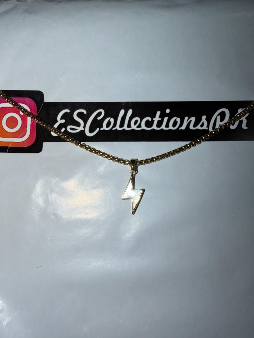 Gold Lightning Bolt Necklace